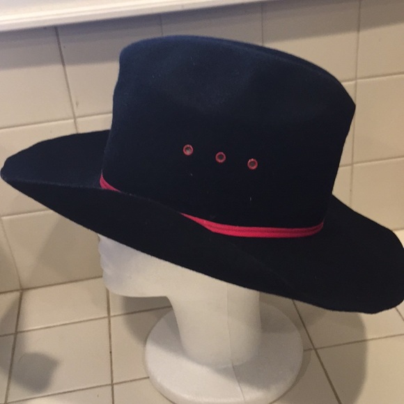 vtg Always On Top Black sz M Virgin Wool felt hat - Picture 2 of 11